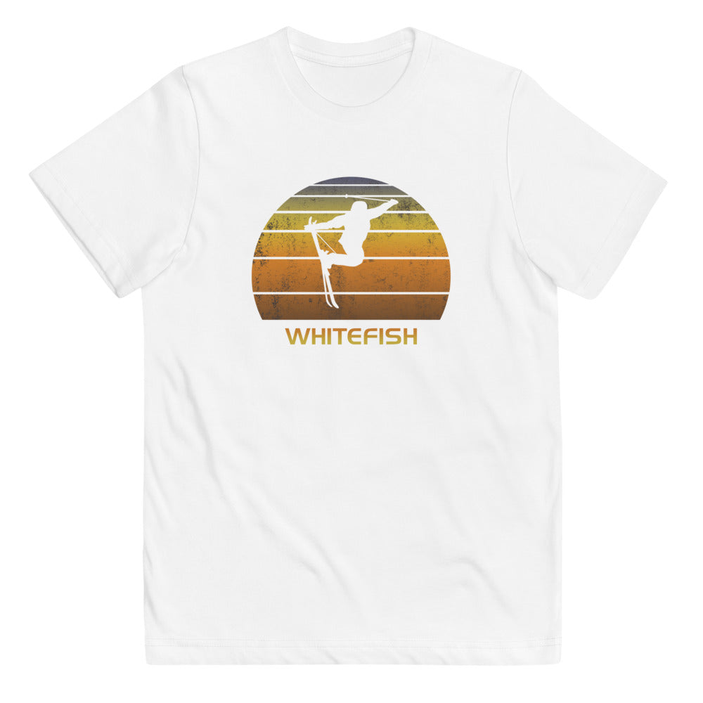 Cool Retro Whitefish Montana Skiing Ski Fan Youth Jersey T-Shirt