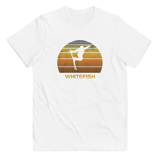 Cool Retro Whitefish Montana Skiing Ski Fan Youth Jersey T-Shirt