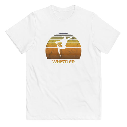 Cool Retro Whistler Canada Skiing Ski Fan Youth Jersey T-Shirt