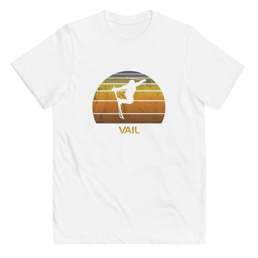 Cool Retro Vail Colorado Skiing Ski Fan Youth Jersey T-Shirt