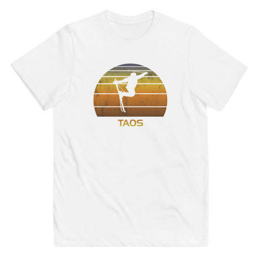 Cool Retro Taos New Mexico Skiing Ski Fan Youth Jersey T-Shirt