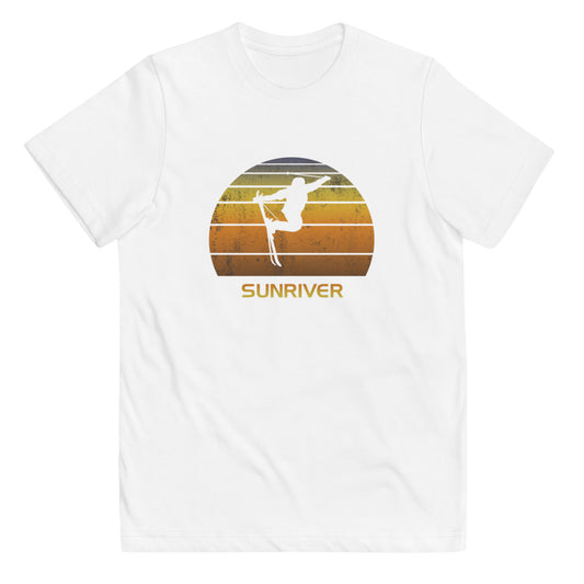 Cool Retro Sunriver Skiing Ski Fan Youth Jersey T-Shirt