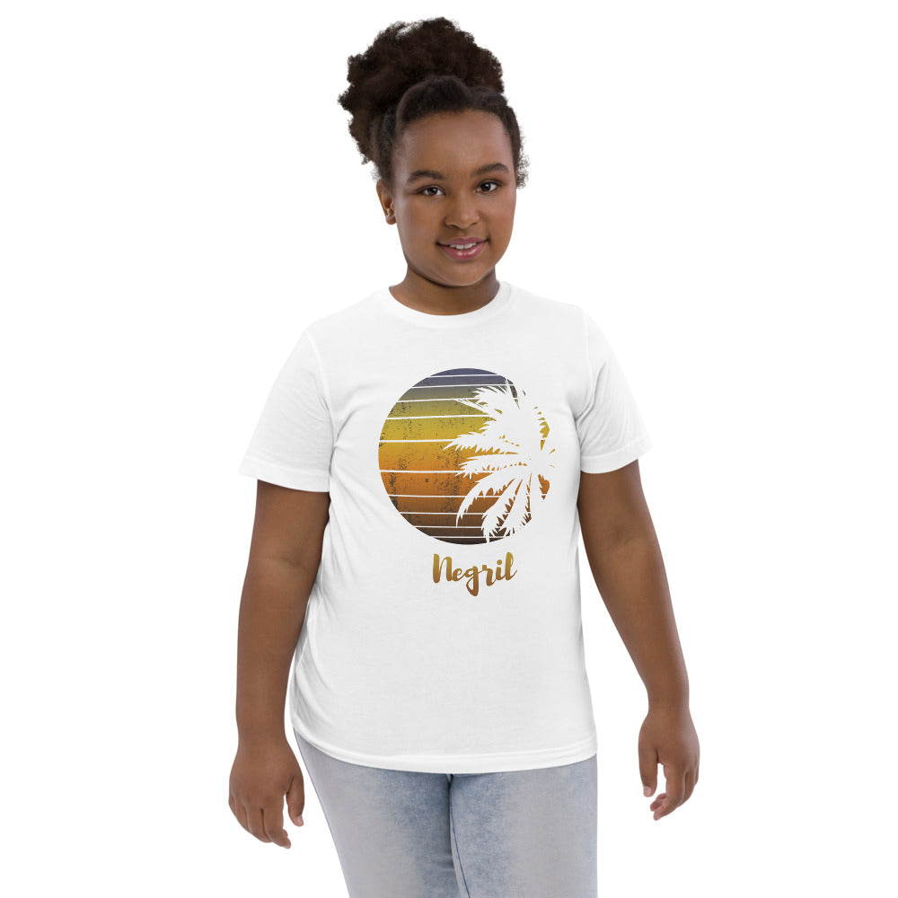 Retro Negril Jamaica  Beach Palm Tree Vacation Souvenir Youth Jersey T-Shirt