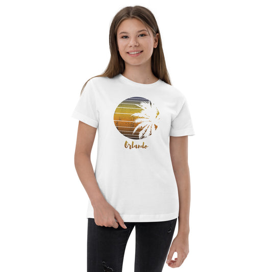 Retro Orlando Florida Palm Tree Vacation Souvenir Youth Jersey T-Shirt