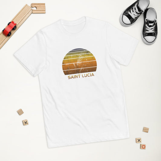 Retro Saint Lucia  Beach Vacation Souvenir Youth Jersey T-Shirt