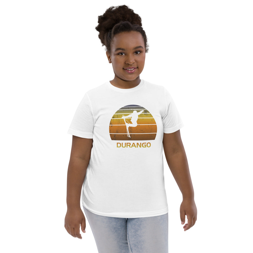 Cool Retro Durango Colorado Skiing Ski Fan Youth Jersey T-Shirt