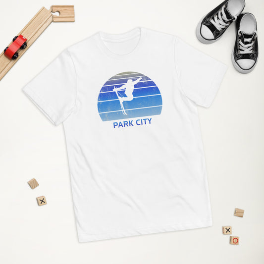 Retro Park City Utah Skiing Fan Youth Jersey T-Shirt