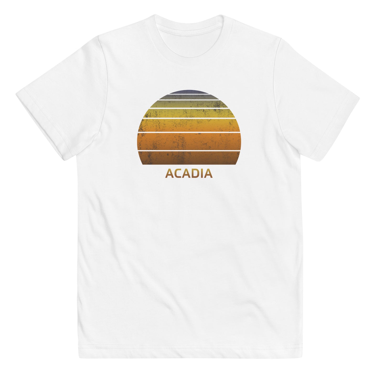 Retro Acadia National Park Souvenir Vacation Sunset Youth Jersey T-Shirt