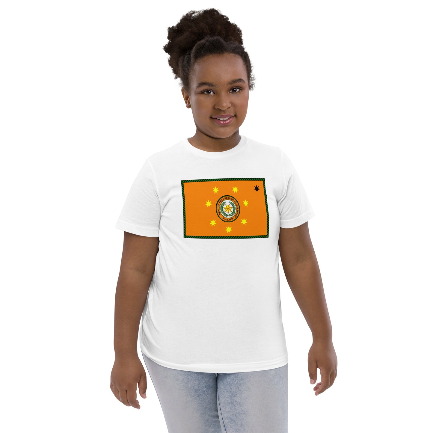 Cherokee Indian Native American Pride Ancestry Tribe Flag Youth Jersey T-Shirt