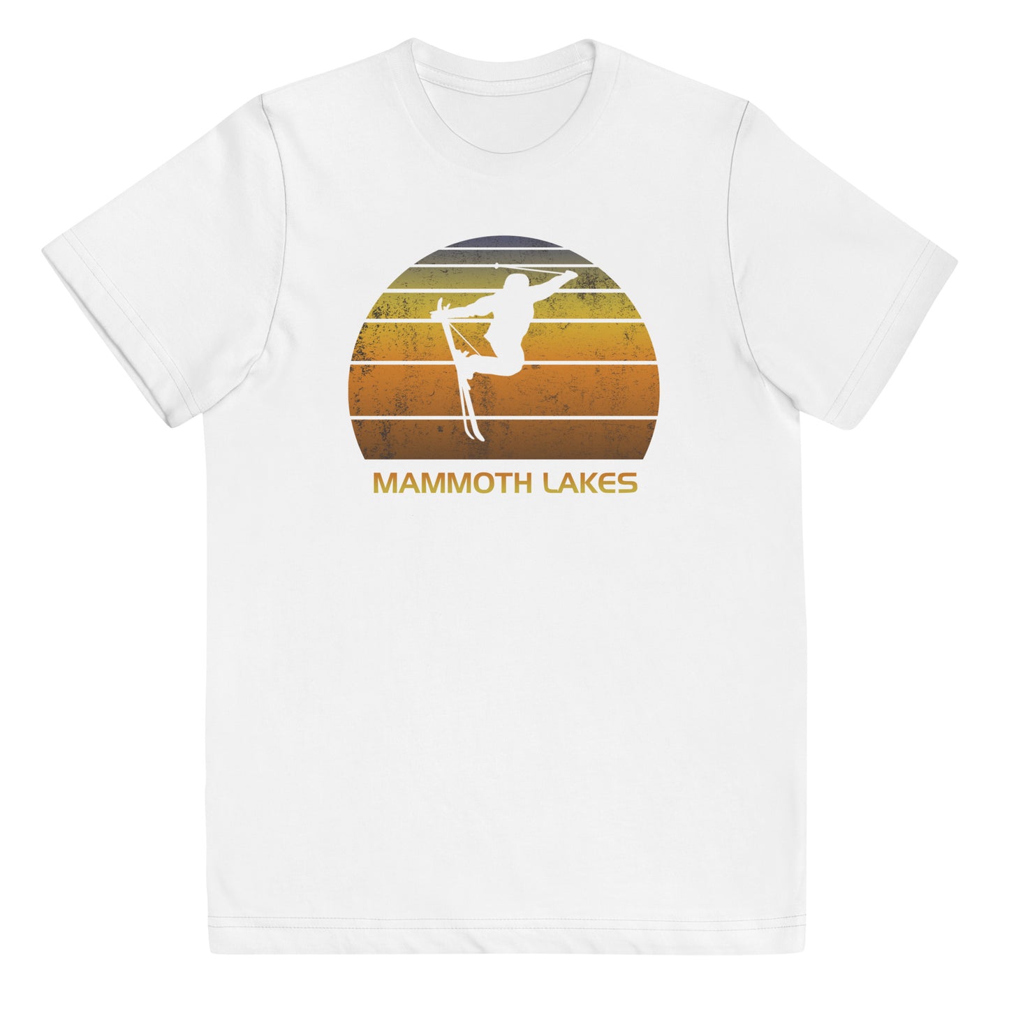 Retro Mammoth Lakes California Ski Fan Skier Skiing Sunset Youth Jersey T-Shirt