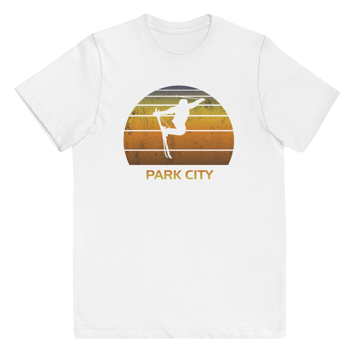 Retro Park City Utah Ski Fan Skier Skiing Sunset Vintage Youth Jersey T-Shirt