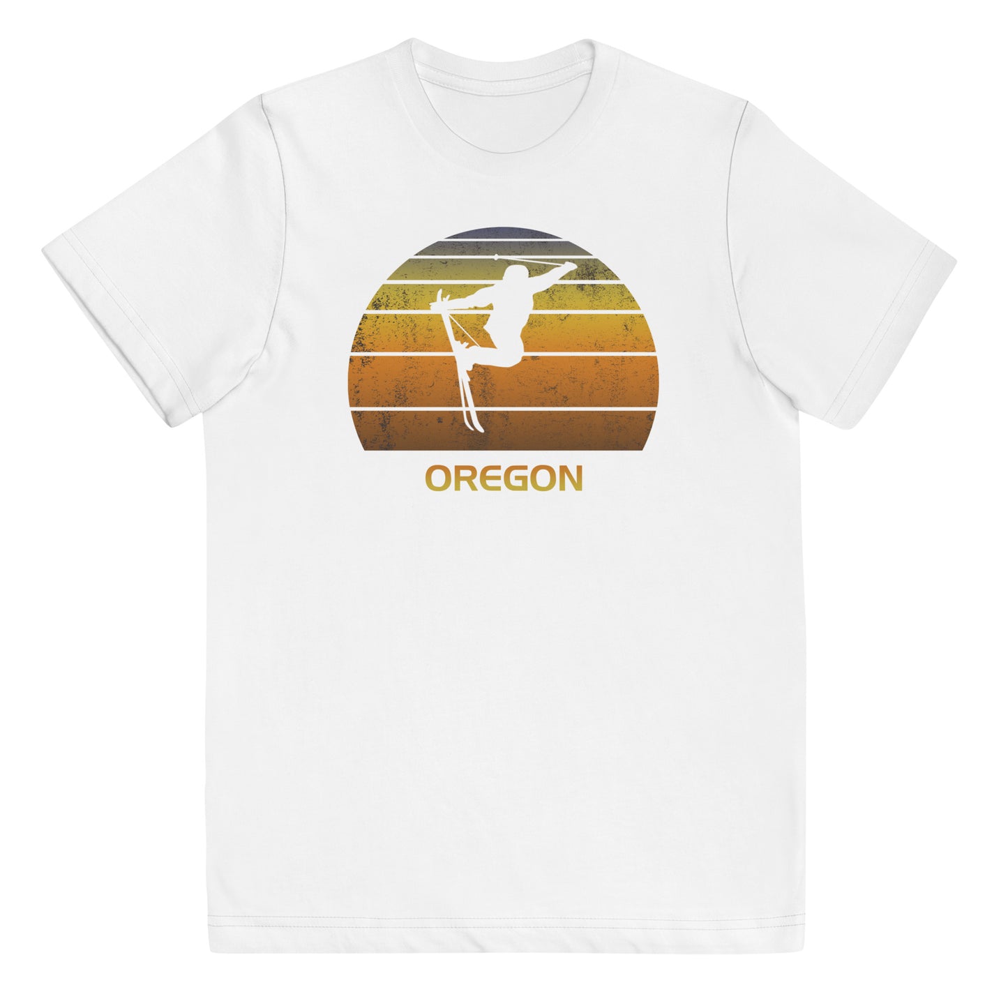 Retro Oregon Ski Fan Skier Sunrise Youth Jersey T-Shirt