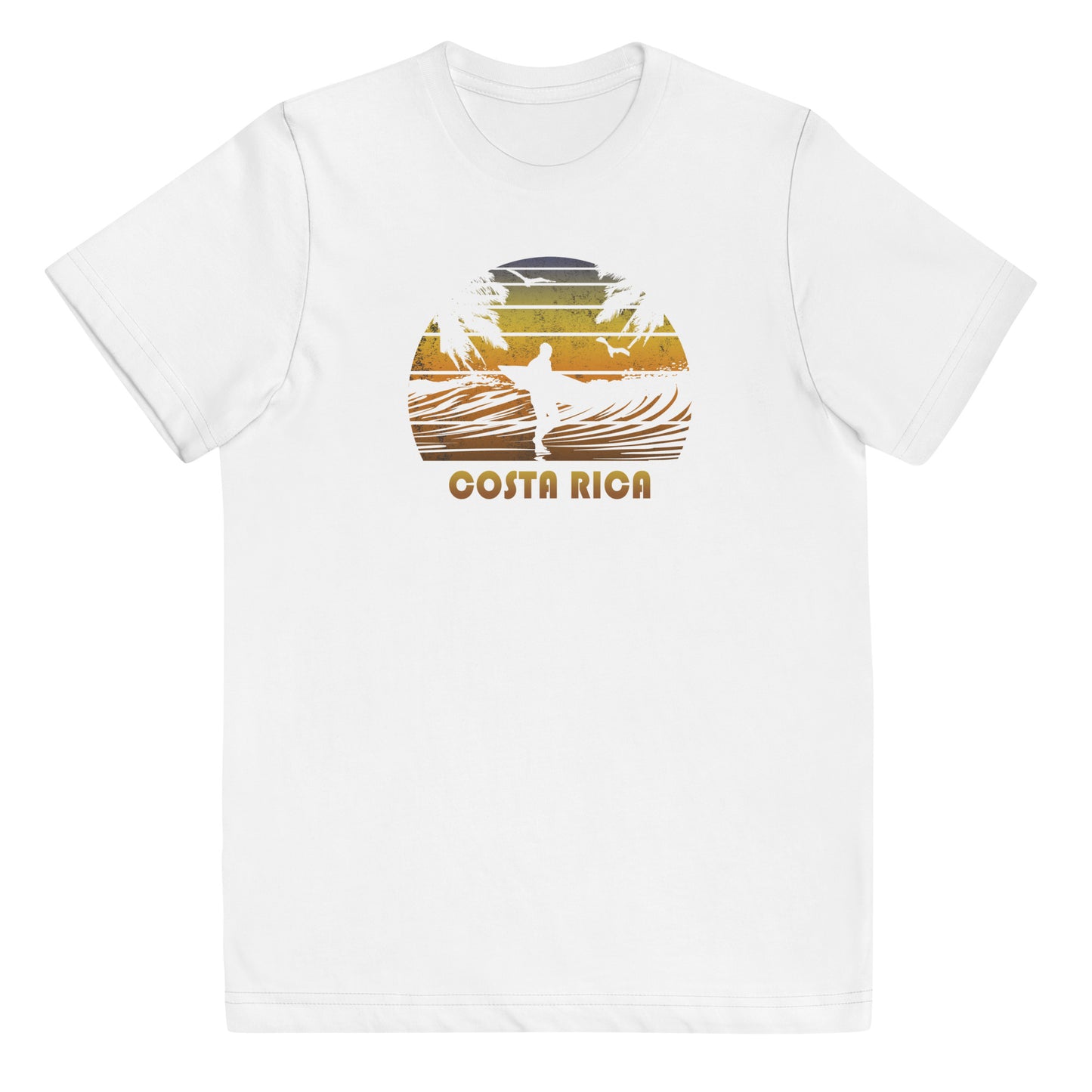 Retro Costa Rica Surfing Fan Surfer Beach Sunset Souvenir Youth Jersey T-Shirt