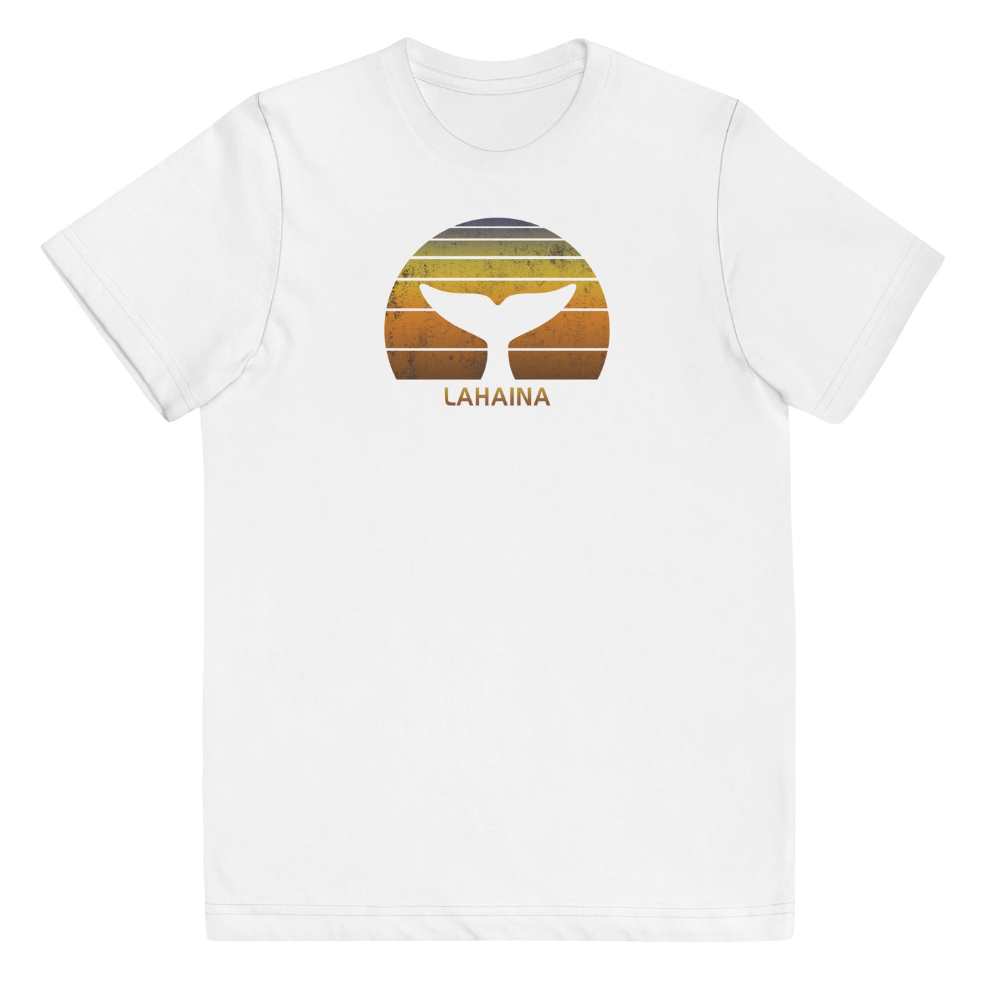 Lahaina Maui Hawaii Retro Whale Souvenir Sunset Youth Jersey T-Shirt